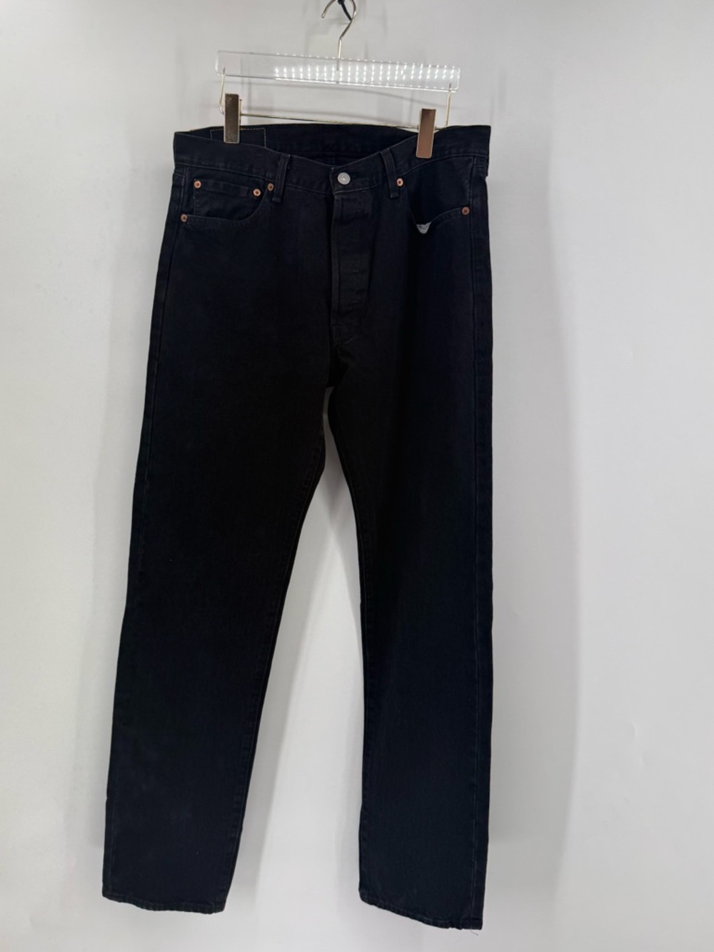 Levis Denim Tears Jeans Mens 36x34 Black 501 XX Slim Big E Straight Leg‎